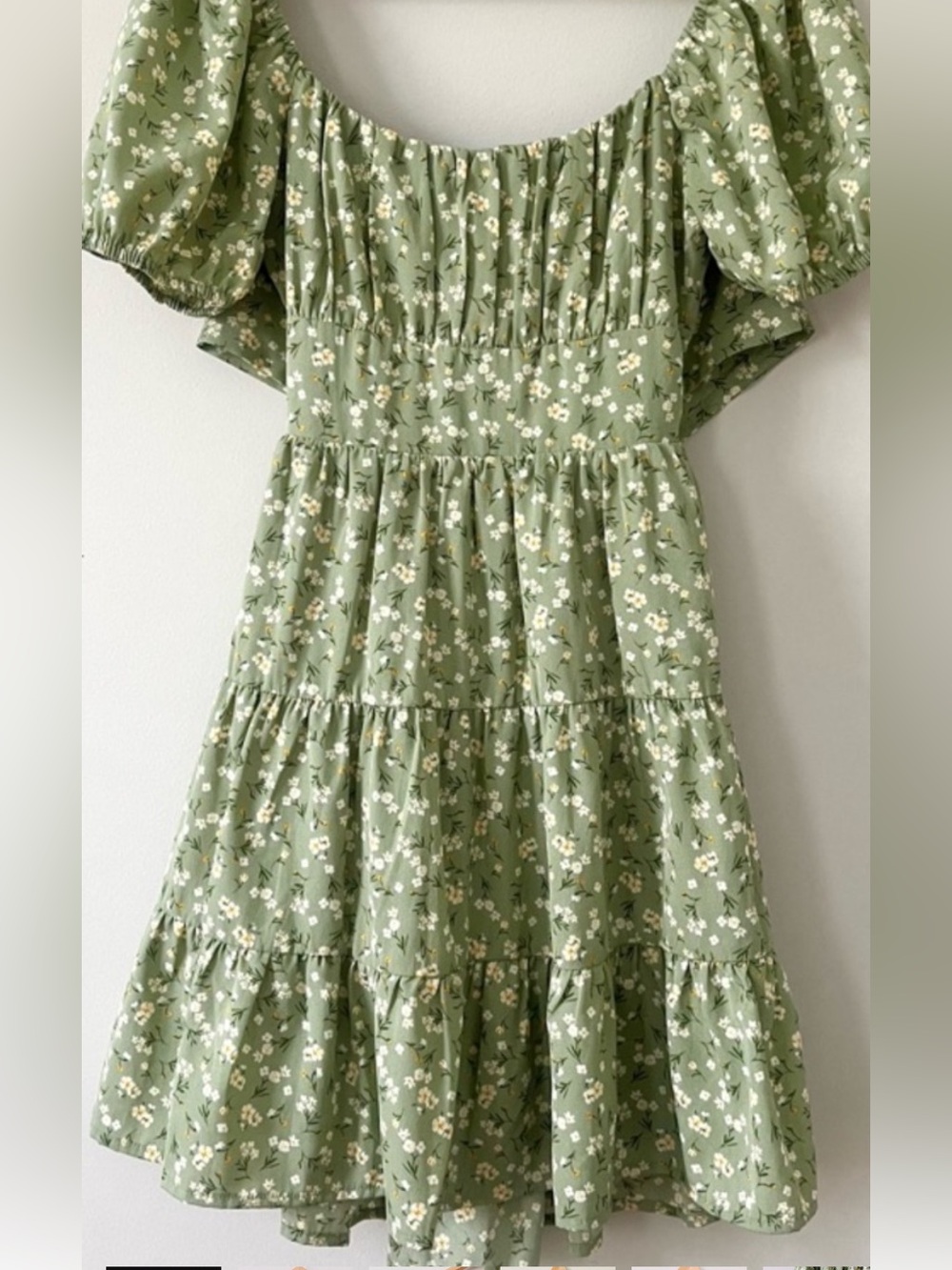 Altar’d State Green Floral Tie Back Mini Dress